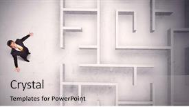  Presentation with maze - PPT theme having puzzle stocks - confused businessman standing background and a lemonade colored foreground