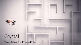  Presentation with businessman standing on maze - Amazing presentation design having puzzle stocks - confused businessman standing backdrop and a  colored foreground