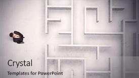  Presentation with maze - Colorful theme enhanced with puzzle stocks - confused businessman standing backdrop and a  colored foreground