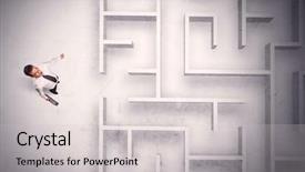  Presentation with businessman standing on maze - Audience pleasing slide deck consisting of puzzle stocks - confused businessman standing backdrop and a  colored foreground