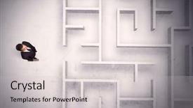  Presentation with maze - PPT layouts consisting of puzzle stocks - confused businessman standing background and a light gray colored foreground
