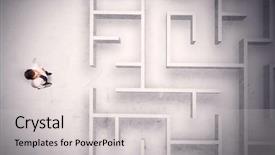  Presentation with maze - PPT layouts with puzzle stocks - confused businessman standing background and a  colored foreground