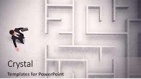  Presentation with maze - PPT layouts featuring puzzle stocks - confused businessman standing background and a  colored foreground