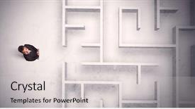  Presentation with businessman standing on maze - Colorful presentation theme enhanced with puzzle stocks - confused businessman standing backdrop and a  colored foreground