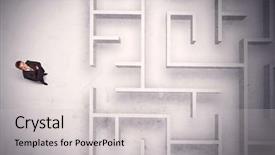  Presentation with maze - Slide deck having puzzle stocks - confused businessman standing background and a light gray colored foreground