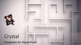  Presentation with maze - Slide set enhanced with puzzle stocks - confused businessman standing background and a light gray colored foreground