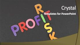  Presentation with profit - PPT theme featuring puzzle stocks - profit and risk concept background and a  colored foreground