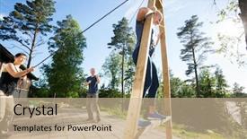  Presentation with black male female fashion - PPT layouts enhanced with puzzle tree - male and female friends pulling background and a coral colored foreground