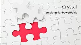  Presentation with red puzzle - Slides with puzzle with missing piece background and a white colored foreground