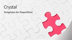  Presentation with red puzzle - PPT theme consisting of puzzle with missing piece background and a white colored foreground