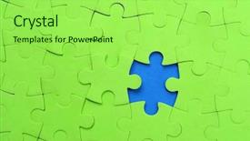  Presentation with puzzle green - PPT theme consisting of puzzle with one missing piece background and a mint green colored foreground