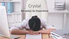  Presentation with tired - Amazing PPT layouts having puzzled-brunette-woman-tired backdrop and a light gray colored foreground