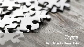  Presentation with closeup of foosball table soccer - Audience pleasing theme consisting of puzzles on wooden table closeup backdrop and a gray colored foreground