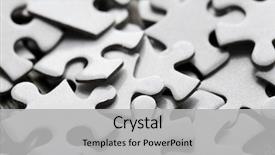  Presentation with closeup of foosball table soccer - PPT layouts featuring puzzles on wooden table closeup background and a light gray colored foreground