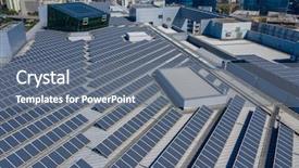  Presentation with solar panel - PPT theme featuring pv energy - solar panel on roof top background and a gray colored foreground