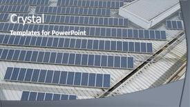  Presentation with solar system - Presentation theme with pv energy - solar panel system background and a gray colored foreground
