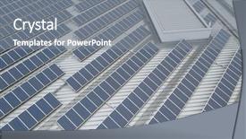  Presentation with solar system - Presentation design enhanced with pv energy - solar panel system background and a gray colored foreground