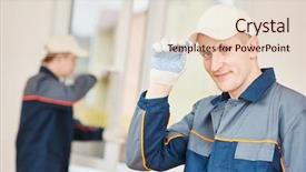  Presentation with pvc - PPT theme with pvc - window installation worker background and a lemonade colored foreground