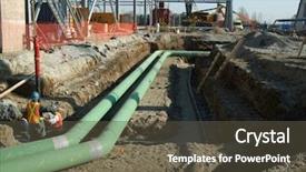  Presentation with pvc pipe - Presentation with pvc pipes - pipefitters lay pipe on industrial background and a dark gray colored foreground