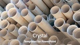  Presentation with pvc pipe - Colorful slides enhanced with pvc pipes stacked backdrop and a coral colored foreground