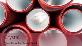  Presentation with pvc plastic - Beautiful presentation design featuring pvc-tubes-plastic-pipes-stacked backdrop and a red colored foreground