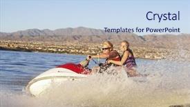  Presentation with mountain view - Presentation design featuring pwc - side view of happy couple background and a sky blue colored foreground