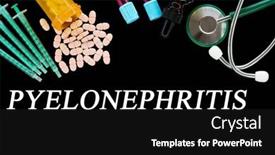  Presentation with medical pills - Slides with pyelonephritis-text-on-medical-background and a black colored foreground