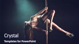  Presentation with strong black woman - Beautiful presentation theme featuring pylon female pole dance backdrop and a wine colored foreground
