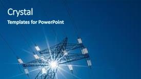  Presentation with electricity - Theme with pylon symbol photo for electricity background and a dark gray colored foreground