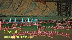  Presentation with north korea - Beautiful presentation theme featuring pyongyang-august-8-2007 backdrop and a tawny brown colored foreground