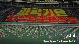  Presentation with north korea - PPT theme with pyongyang-august-8-2007 background and a tawny brown colored foreground