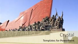  Presentation with korea flag - Audience pleasing slide deck consisting of pyongyang-north-korea-dprk-september backdrop and a blonde colored foreground