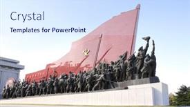  Presentation with korea flag - Slide set enhanced with pyongyang-north-korea-dprk-september background and a sky blue colored foreground