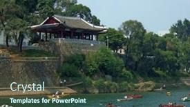  Presentation with north korea - Slides enhanced with pyongyang-september-5-north-korean background and a ocean colored foreground