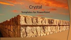  Presentation with wall - Colorful slide set enhanced with pyramid balls - chichen itza tzompantli the wall backdrop and a red colored foreground