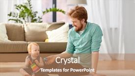  Presentation with pyramid - Theme enhanced with pyramid balls - family fatherhood and people concept background and a coral colored foreground