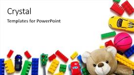  Presentation with blocks - Colorful PPT theme enhanced with pyramid balls - kids toys background and colorful backdrop and a white colored foreground