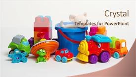  Presentation with pyramid - Theme having pyramid balls - toys on a white background background and a sky blue colored foreground