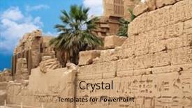  Presentation with egypt pyramid - Presentation theme featuring pyramid bird - wall with hieroglyphs in egypt background and a coral colored foreground