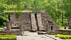  Presentation with candi - Cool new presentation theme with pyramid candi sukuh-hindu temple backdrop and a tawny brown colored foreground