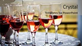  Presentation with venue - Audience pleasing PPT layouts consisting of champagne glasses at the entrance backdrop and a mint green colored foreground