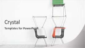  Presentation with chairs - Slide set enhanced with groupchairs - construction made of chairs background and a white colored foreground