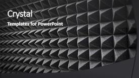  Presentation with recording studio - Amazing PPT theme having acoustic protection - foam soundproofing coating close-up recording backdrop and a dark gray colored foreground