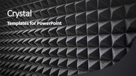  Presentation with recording studio - Theme featuring acoustic protection - foam soundproofing coating close-up recording background and a dark gray colored foreground