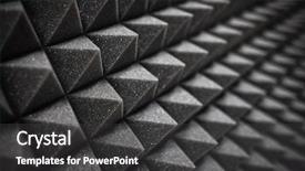  Presentation with recording studio - Colorful PPT layouts enhanced with acoustic protection - foam soundproofing coating close-up recording backdrop and a dark gray colored foreground