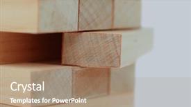  Presentation with blocks - Slides featuring occupational hazard - tower from wooden blocks background and a  colored foreground