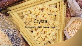  Presentation with pyramid - Presentation theme consisting of pyramid energy - different types of bread pasta background and a yellow colored foreground