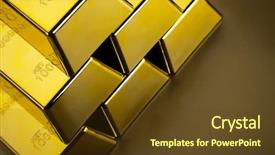  Presentation with gold bars - PPT layouts consisting of pyramid from golden bars background and a  colored foreground