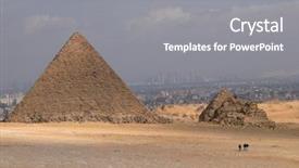  Presentation with egypt pyramid - Theme having pyramid in giza by cairo egypt africa background and a gray colored foreground