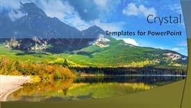  Presentation with mountain water - Beautiful slides featuring pyramid-lake-reflects-pyramid-mountain backdrop and a light blue colored foreground